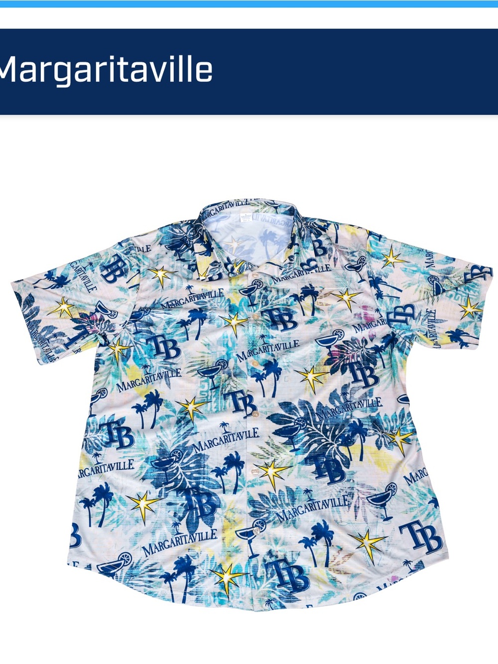 Tampa Bay Rays Margaritaville Button Down Shirt Medium